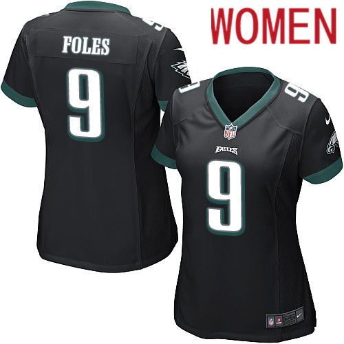 Women Philadelphia Eagles 9 Nick Foles Nike Black Game NFL Jersey